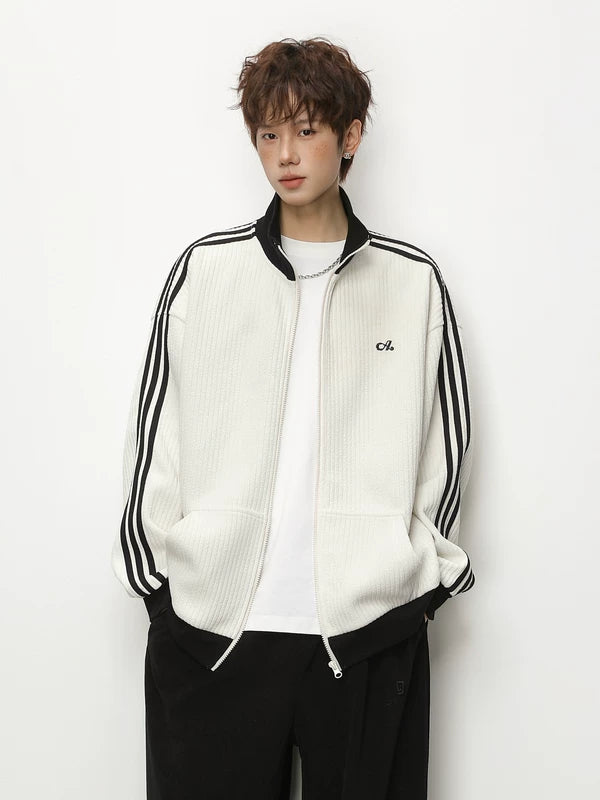 Retro Stand Collar Zip Sports Jacket 3