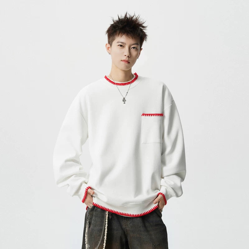 1627207:28320,6142091826920,1627207:28320,6142091826921,1627207:28320,6142091826922,1627207:28320,6142091826918,1627207:28320,6142091826919,6142091826920,6142091826921,6142091826922,6142091826918,6142091826919, Retro Stitch Detail Crew Neck Sweatshirt