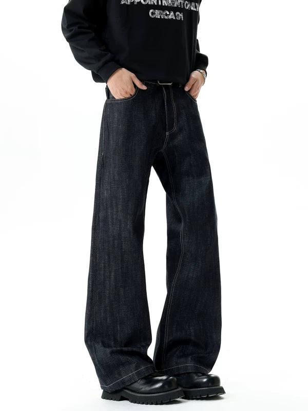 Retro Straight Leg Loose Denim Pants 3