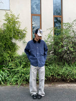 Retro Straight-Leg Workwear Pants with Embroidery 2