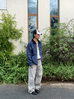 Retro Straight-Leg Workwear Pants with Embroidery 3