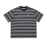 5733838469262,5733838469263,5733838469264,5733838469265, Retro Striped Short-Sleeve Casual T-Shirt