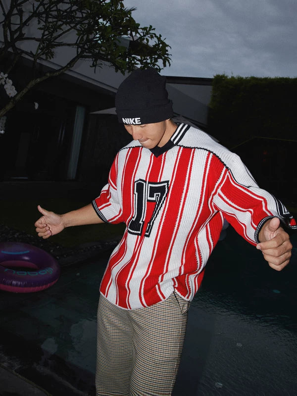 Retro Striped V-Neck Knit Sweater 5