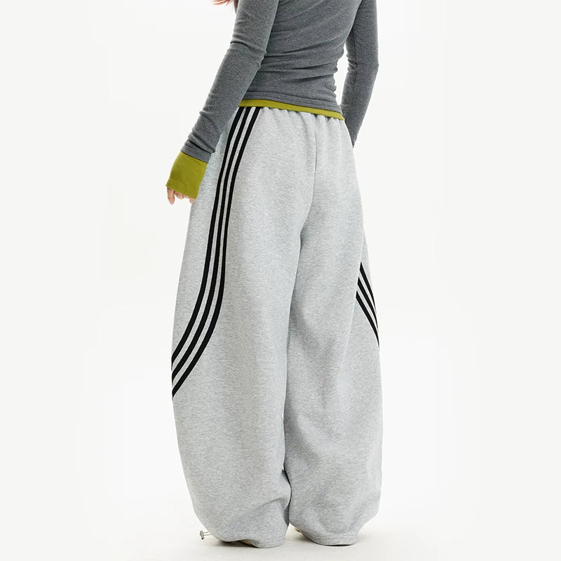 Retro Striped Wide Leg Sweatpants 4