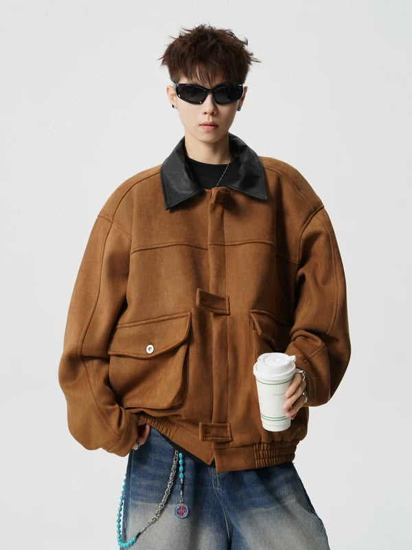 Retro Suede Barn Collar Jacket 4