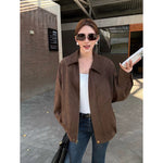 1627207:382642135,6176965519953,1627207:382642135,6176965519954,1627207:382642135,6176965519955,6176965519953,6176965519954,6176965519955, Retro Suede Collared Zip Jacket