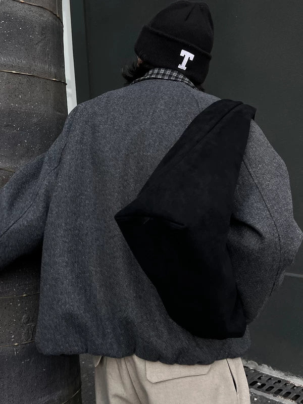 Retro Suede Leather Sling Tote Bag 2