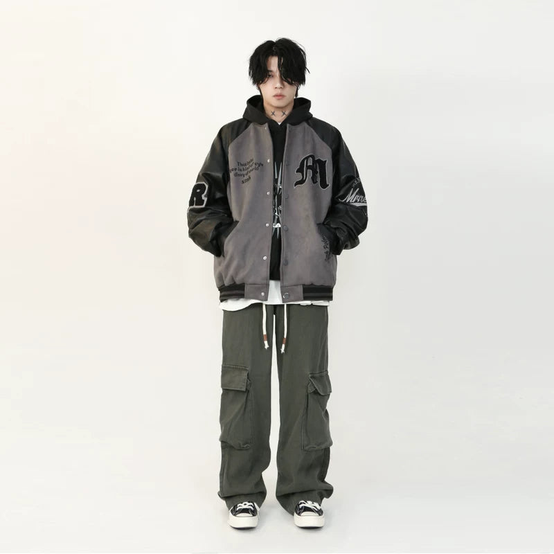 Retro Suede Varsity Baseball Jacket 4