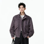 1627207:6059850,6008595476478,1627207:6059850,6008595476477,1627207:6059850,6008595476479,1627207:6059850,6008595476480,6008595476478,6008595476477,6008595476479,6008595476480, Retro Suede Zip-Up Casual Jacket