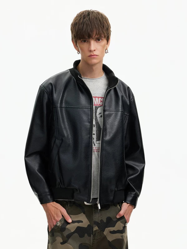 Retro Textured Leather Pilot Jacket 3