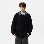 6018750440037,6018750440038,6018750440039,6018750440040,6018750440041,6018750440042,6018750440043, Retro Textured Pullover Hoodie with Lapel