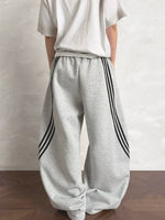 Retro Three-Stripe Wide Leg Sweatpants 3