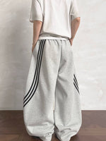 Retro Three-Stripe Wide Leg Sweatpants 4