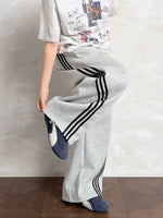 Retro Three-Stripe Wide Leg Sweatpants 5