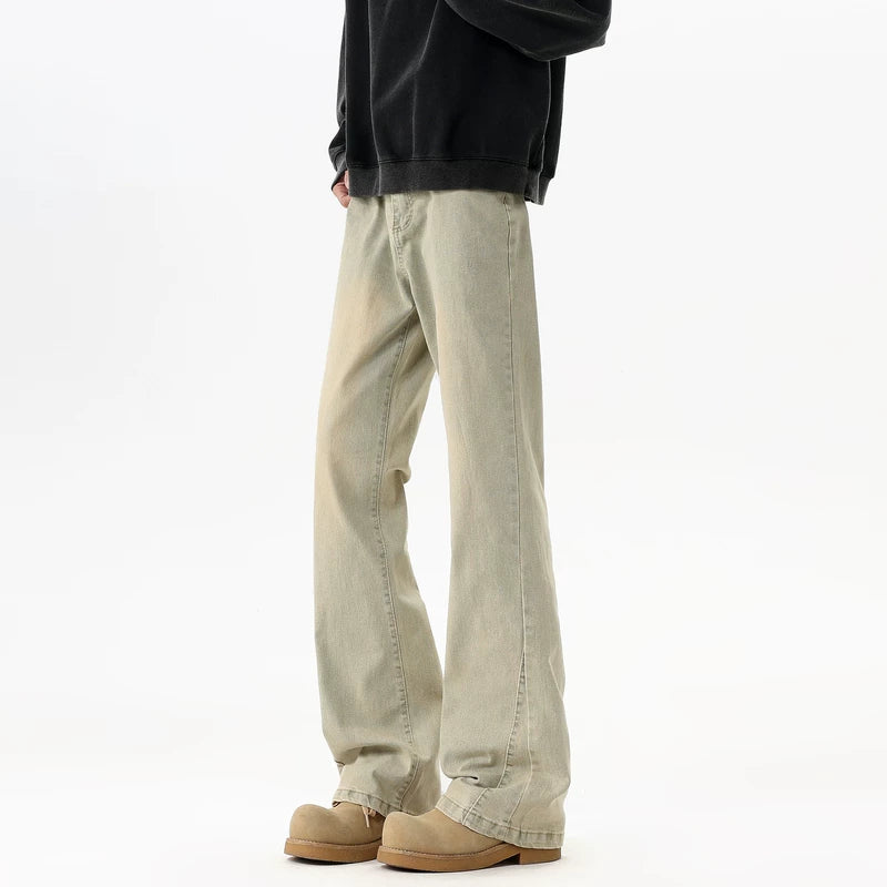 6016877772050,6016877772051,6016877772052,6016877772053,6016877772054,6016877772055,6016877772056, Retro Washed Distressed Flared Jeans Pants