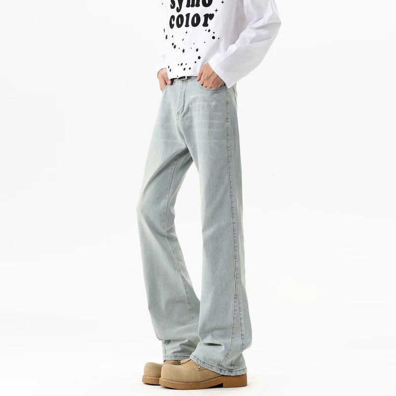 6016877772057,6016877772058,6016877772059,6016877772060,6016877772061,6016877772062,6016877772063, Retro Washed Distressed Flared Jeans Pants