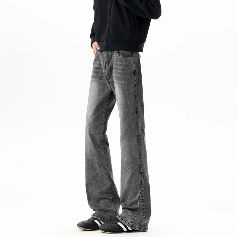 6016877772064,6016877772065,6016877772066,6016877772067,6016877772068,6016877772069,6016877772070, Retro Washed Distressed Flared Jeans Pants