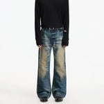 Retro Washed Wide Leg Flare Jeans Pants 3
