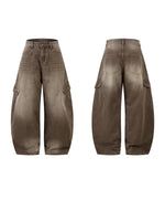 Retro Wide-Leg Cargo Denim Pants 2