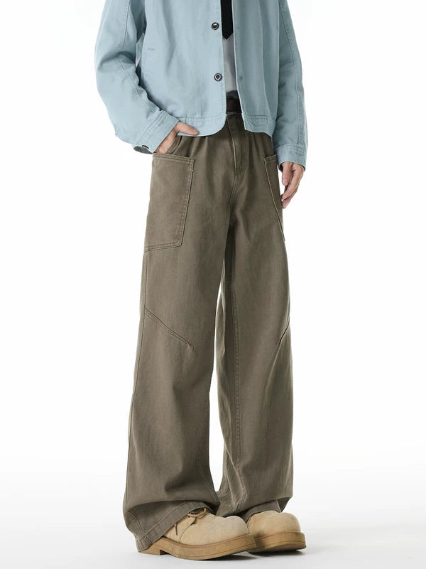 Retro Wide-Leg Casual Cargo Pants 4