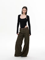 Retro Wide Leg Corduroy Pants 5