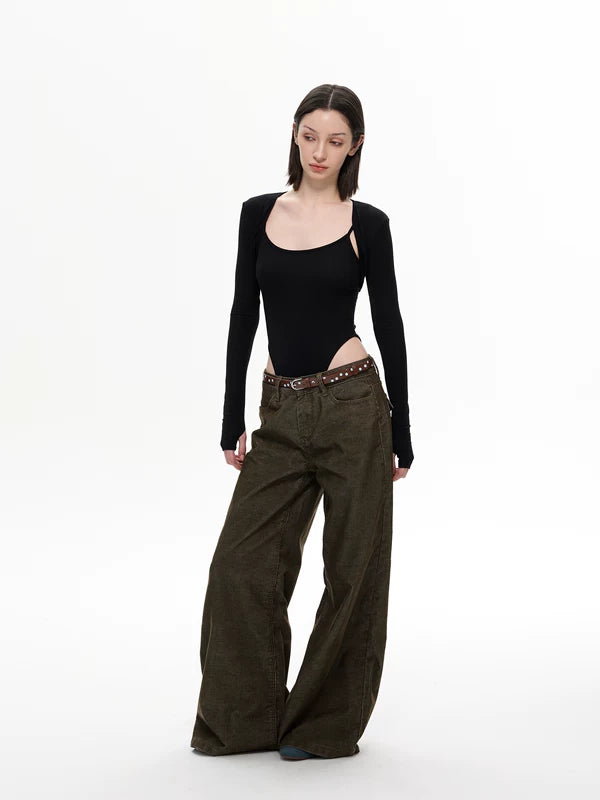 Retro Wide Leg Corduroy Pants 5