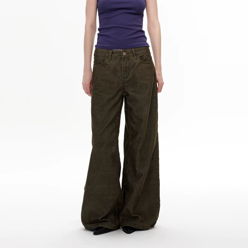 6031887193534,6031887193535,6031887193536,6031887193537, Retro Wide Leg Corduroy Pants