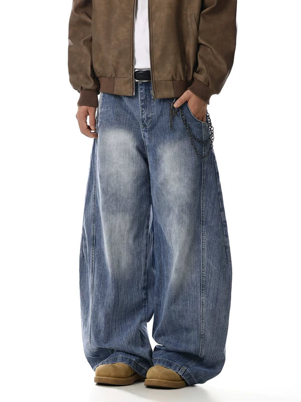 Retro Wide-Leg Deconstructed Jeans Pants 2