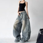 Retro Wide-Leg Denim Cargo Pants 2