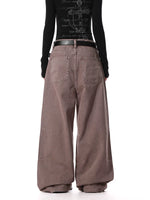 Retro Wide-Leg Floor-Length Denim Pants 5