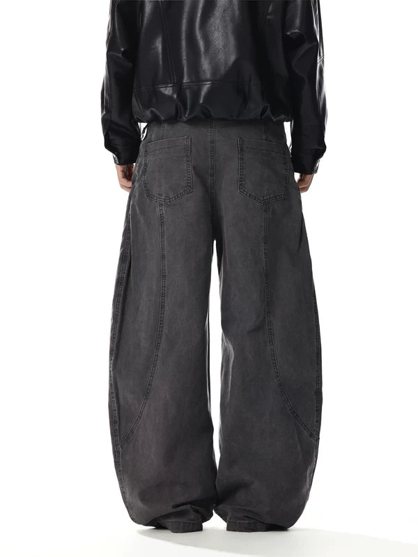 Retro Wide Leg Multi Button Jeans Pants 5