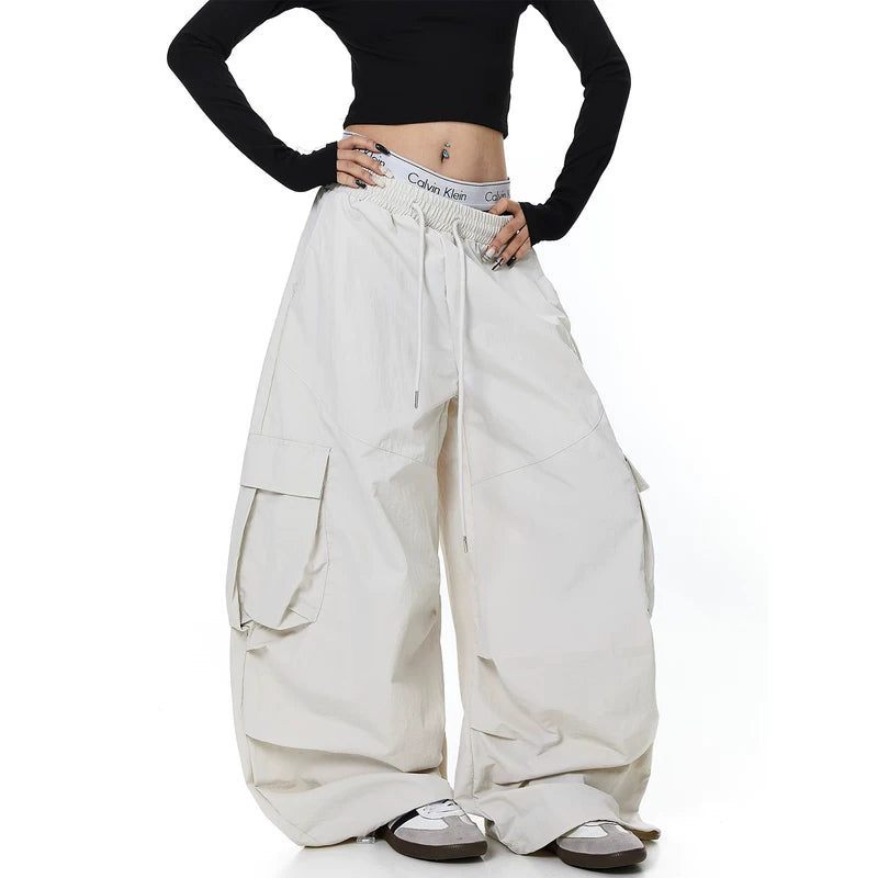 Retro Wide-Leg Paratrooper Cargo Pants 2