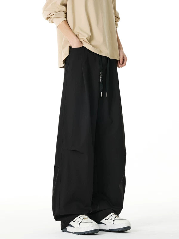 Retro Wide-Leg Pleated Drawstring Sweatpants 5