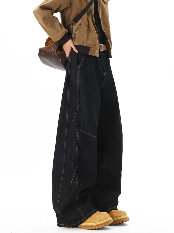 Retro Wide-Leg Straight Fit Jeans Pants 3