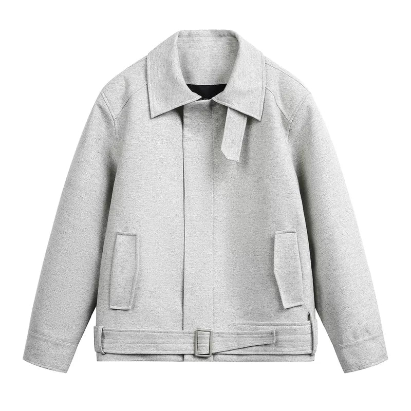 Retro Wool Belted Zip Jacket 5