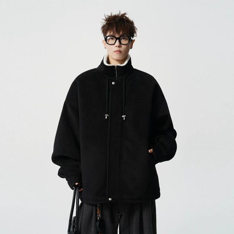 Retro Wool Stand Collar Padded Jacket 3