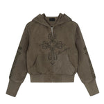 Retro Zip Front Hooded Sweatshirt 5