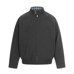 6190807374957,6190807374958,6190807374959,6190807374960, Reversible Houndstooth Collar Harrington Jacket