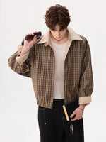 Reversible Plaid Collar Zip Jacket 2