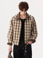 Reversible Plaid Collar Zip Jacket 4