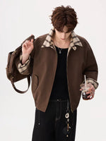 Reversible Plaid Collar Zip Jacket 5