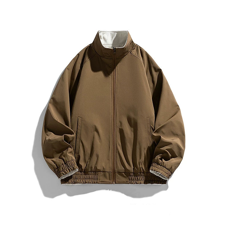 5860984696687,5860984696688,5860984696689,5860984696690,5860984696691, Reversible Stand Collar Zip Jacket