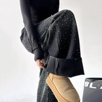 Rhinestone Wide Leg Denim Jeans Pants 4