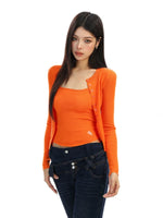 Ribbed Camisole and Button Cardigan Set 5