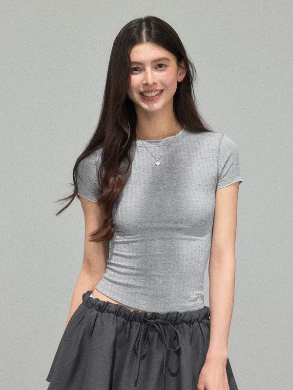 Ribbed Fitted Short Sleeve T-Shirt 2