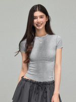 Ribbed Fitted Short Sleeve T-Shirt 2