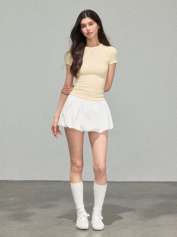 Ribbed Fitted Short Sleeve T-Shirt 5