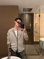 Ribbed Knit Raglan Sleeve Cardigan Sweater 3