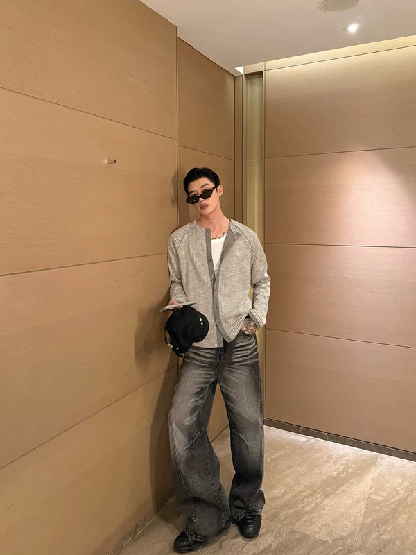 Ribbed Knit Raglan Sleeve Cardigan Sweater 5