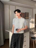 Ribbed Knit Short Sleeve Zip T-Shirt 2